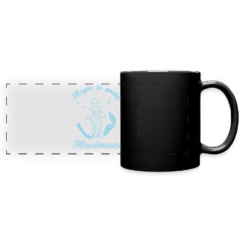 Magic Mushroom Psychedelic Art - Full Colour Panoramic Mug - black - Front