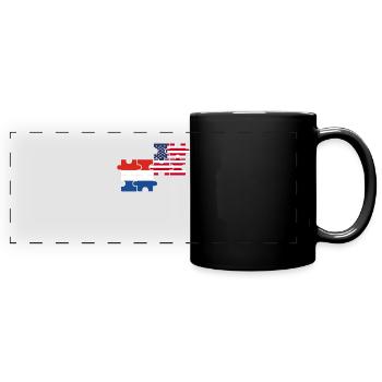 Pays-Bas Drapeau des États-Unis Néerlandais américain - Mug panoramique uni - noir - Devant