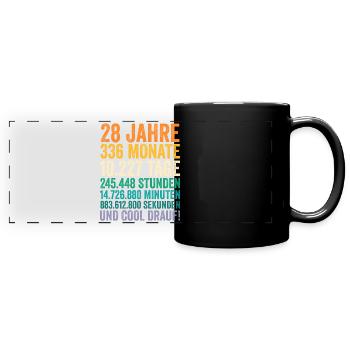 28 Jahre Achtundzwanzigster Geburtstag - Panorama-Tasse farbig - Schwarz - Vorne