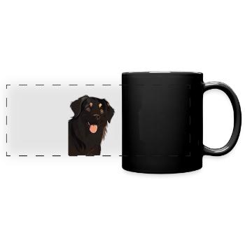 Hovawart owner Farmer Dog Purebred Retro - Full Colour Panoramic Mug - black - Front