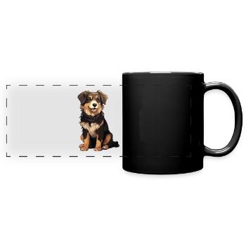 Hovawart owner farmer dog Purebred - Full Colour Panoramic Mug - black - Front