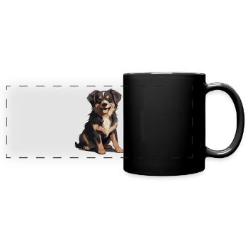 Hovawart owner farmer dog Purebred - Full Colour Panoramic Mug - black - Front