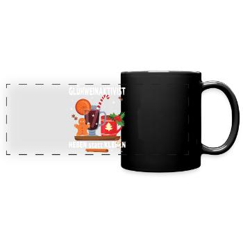 "Glühweinaktivist Heben statt Kleben" - - Panorama-Tasse farbig - Schwarz - Vorne