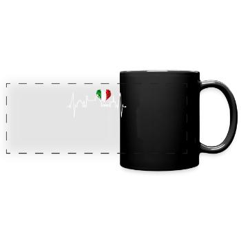 Florenz Skyline Italien Herzschlag I Love Firenze - Panorama-Tasse farbig - Schwarz - Vorne
