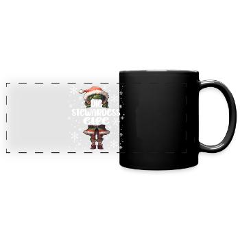 Weihnachtsoutfit Stewardess Wichtel - Panorama-Tasse farbig - Schwarz - Vorne