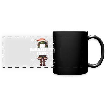 Weihnachtsoutfit Handwerkerin Wichtel - Panorama-Tasse farbig - Schwarz - Vorne