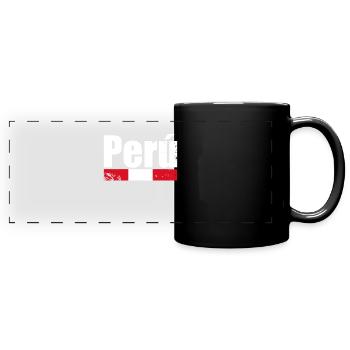 Peru Vintage Peruvian Flag Peruvian - Full Colour Panoramic Mug - black - Front