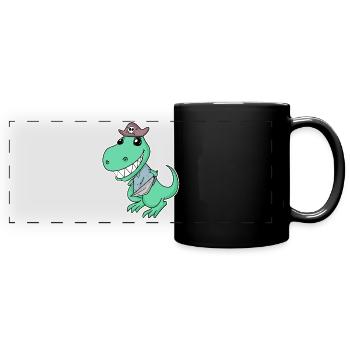 Dinosaure Pirate pour les enfants - Mug panoramique uni - noir - Devant