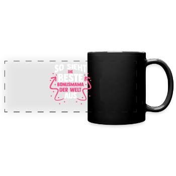 Stiefmutter Stiefmama Bonusmama - Panorama-Tasse farbig - Schwarz - Vorne