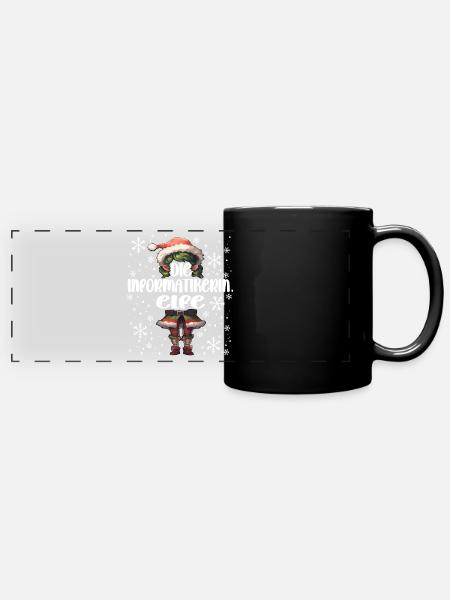 Weihnachtsoutfit Informatikerin Wichtel - Panorama-Tasse farbig - Schwarz