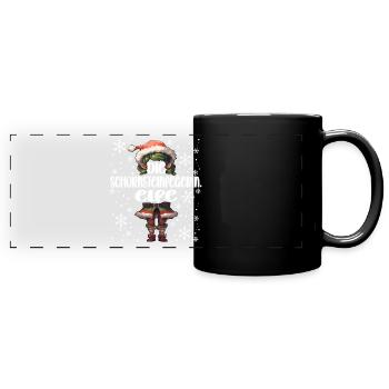 Weihnachtsoutfit Schornsteinfegerin - Panorama-Tasse farbig - Schwarz - Vorne
