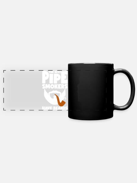 Pfeife rauchende Pfeifen - Panorama-Tasse farbig - Schwarz