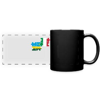 Ruanda Italien Flagge Italiener Ruandese - Panorama-Tasse farbig - Schwarz - Vorne