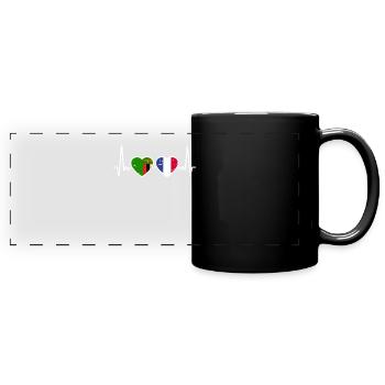 Zambie France Vintage Heartbeat drapeau - Mug panoramique uni - noir - Devant