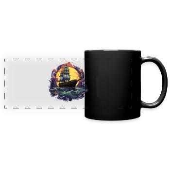Conception de chant de mer pour les proches tout en chantant - Mug panoramique uni - noir - Devant