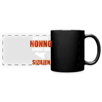 Sizilien, Sicilia, Nonno - Panorama-Tasse farbig - Schwarz - Vorne