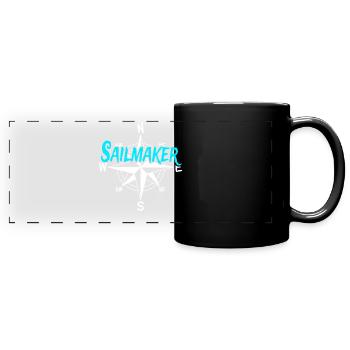 Segelmacher Bootscrew Skipper Segler Crew Kapitän - Panorama-Tasse farbig - Schwarz - Vorne