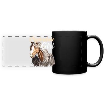 Cheval à sang froid Amateurs de chevaux à cheval - Mug panoramique uni - noir - Devant