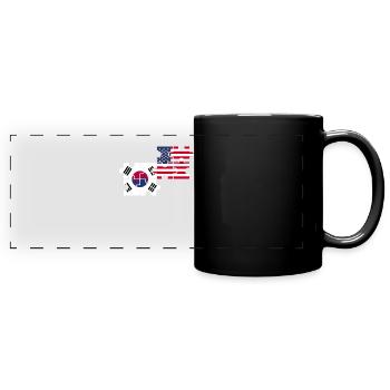Corée du Sud, États-Unis, drapeau, Américain, Coréen - Mug panoramique uni - noir - Devant