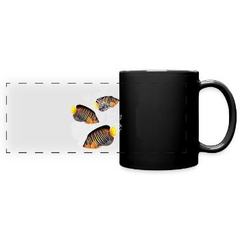 Fish, Corals, Sea, Ocean, Tropical Fish - Full Colour Panoramic Mug - black - Front