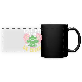 February 14 Valentine's Day Gift Funny Frog - Full Colour Panoramic Mug - black - Front