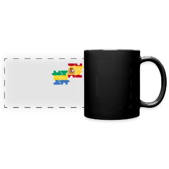 Gabon Spain Flag Spanish Gabonese - Full Colour Panoramic Mug - black - Front