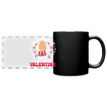 Ankündigung Schwangerschaft Valentinstag Baby - Panorama-Tasse farbig - Schwarz - Vorne