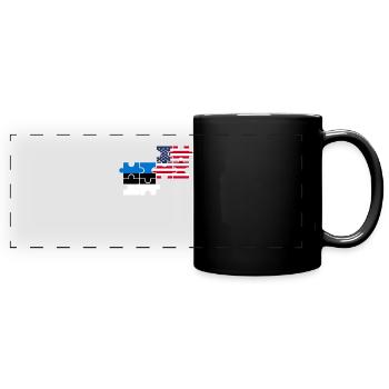 Estonie États-Unis Drapeau Américain Estonien - Mug panoramique uni - noir - Devant