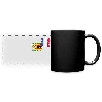 Zimbabwe France Vintage Flag Zimbabwean - Full Colour Panoramic Mug - black - Front