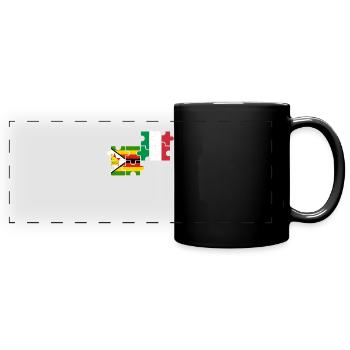 Zimbabwe Italie Drapeau Italien Zimbabwéen - Mug panoramique uni - noir - Devant