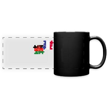Malawi France Flag French Malawian - Full Colour Panoramic Mug - black - Front