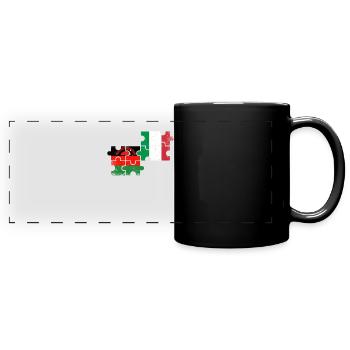 Malawi Italy Vintage Flag Italian Malawian - Full Colour Panoramic Mug - black - Front