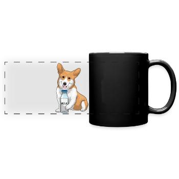 Lait de corgi - Mug panoramique uni - noir - Devant