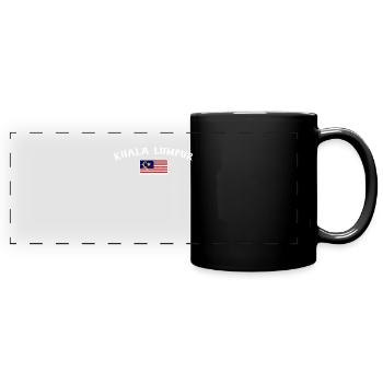 Kuala Lumpur Malaysia Vintage Malaysian Flag - Full Colour Panoramic Mug - black - Front