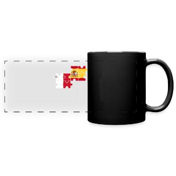 Malta Spanien Flagge Spanisch Maltesisch - Panorama-Tasse farbig - Schwarz - Vorne