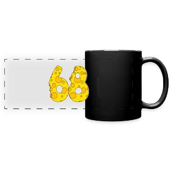 68 ans de Lustig Käse - Mug panoramique uni - noir - Devant