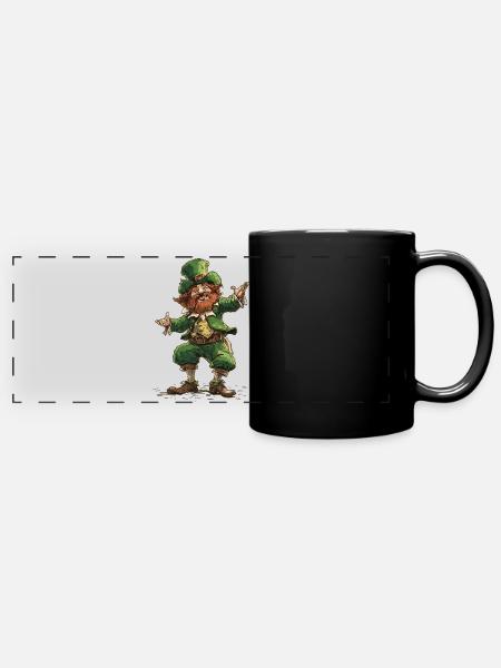 Irischer Tanz Feis Kleeblatt Festival - Panorama-Tasse farbig - Schwarz