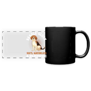 Hund Beagle - Panorama-Tasse farbig - Schwarz - Vorne