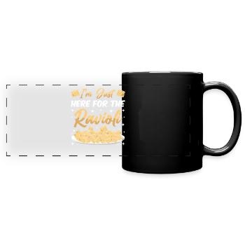Pâtes raviolis italiens amusants - Mug panoramique uni - noir - Devant
