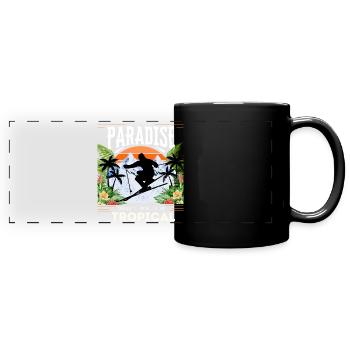 Paradise Doesn't Have To Be Tropical - Skiing - Panorama-Tasse farbig - Schwarz - Vorne
