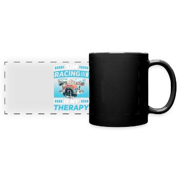 Simulator Cockpit Esports Sim Racing - Full Colour Panoramic Mug - black - Front