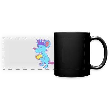 Rongeur, Rat, Fromage, Roi, Souris, Animaux Domestiques, Enfant - Mug panoramique uni - noir - Devant