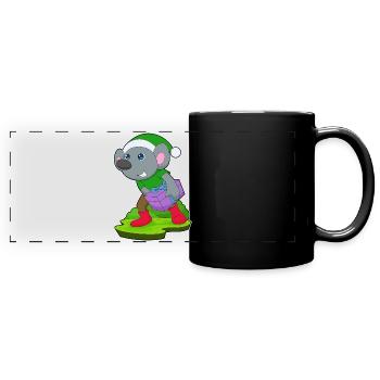 Forfait de Noël de la souris - Mug panoramique uni - noir - Devant