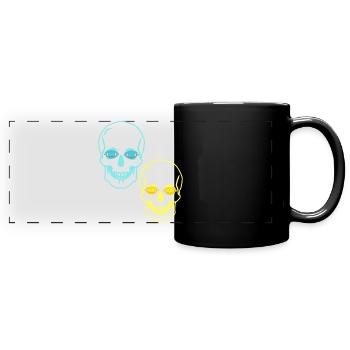 Skulls, Skulls, Horror, Fantasy, Halloween, Death - Full Colour Panoramic Mug - black - Front