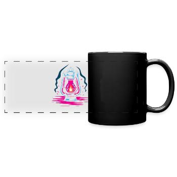 Öllampe Retro Look - Panorama-Tasse farbig - Schwarz - Vorne