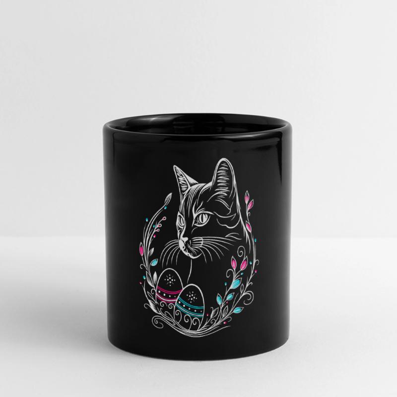 Cat Easter Easter Eggs Easter Cat Full Colour Panoramic Mug
