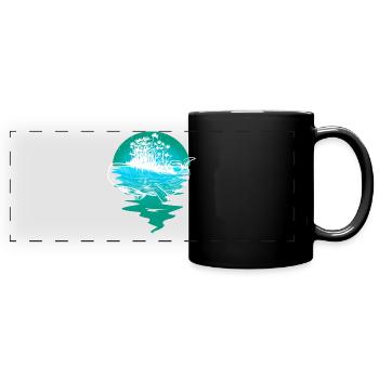 whale, ocean, fish, fish, marine mammals - Full Colour Panoramic Mug - black - Front