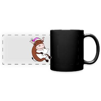 Ox Tired Sleeping Sleeping Girl - Full Colour Panoramic Mug - black - Front