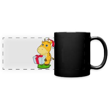 Forfait Noël girafe - Mug panoramique uni - noir - Devant