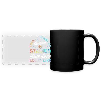 Drôle de vitrail - Mug panoramique uni - noir - Devant